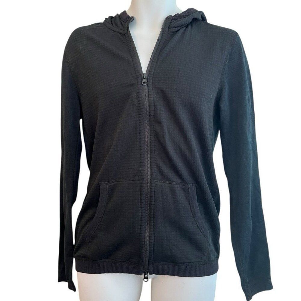 Reigning Champ Hoodie Ladies Medium Black Long Sleeve Full Zip Jacket Waffle Wve